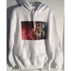 Lane Seven White Hoodie Unisex Size Small 1920s Flapper Girl Screen Print
